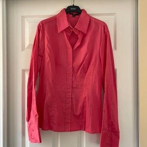 Coral collard Hugo Boss shirt